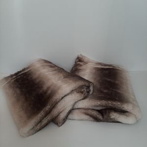 Cozy Faux Fur Ombre King Pillow Shams set of 2